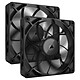 Corsair iCUE LINK RX140 MAX Dual Pack (Noir) 2x Ventilateurs de boîtier 140 mm à pression statique élevée - ventilateur épais 30 mm + hub système Corsair iCUE LINK