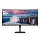 AOC 34" LED - CU34V5C/BK Ecran PC UltraWide WQHD - 3440 x 1440 pixels - 1 ms (MPRT) - 21/9 - Dalle VA incurvée - 100 Hz - FreeSync - HDMI/DisplayPort/USB-C - Réglable en hauteur - Hub USB 3.0 - Noir