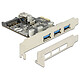 DeLock PCI Express Controller Card to 4 USB 3.0 ports PCI-Express 2.0 x1 controller card with 4 USB 3.0 ports, one of which is internal 