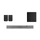 Klipsch Flexus Core 100 Sound Bar - Noyer + Flexus Surrounds 100 + Flexus Sub 100 Barre de son 2.1 - 100 Watts - Compatible Dolby Atmos - HDMI eARC - Bluetooth + Enceintes sans fil 50 W (par paire) + Caisson de basses sans fil 10" 80 Watts RMS