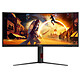 AOC 34" LED - CU34G4Z Ecran PC UltraWide WQHD - 3440 x 1440 pixels - 0.3 ms (MPRT) - 21/9 - Dalle VA incurvée - 240 Hz - HDR 400 - Adaptive Sync - HDMI/DisplayPort - Hauteur réglable - Noir