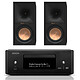 Denon RCD-N12DAB Noir + Klipsch R-60M Micro-chaîne connectée - 2 x 65 Watts - CD/DAB+/HDMI ARC/USB - Wi-Fi/Bluetooth/AirPlay 2 - Multiroom HEOS - Compatible Google Assistant et Alexa + Enceinte bibliothèque 85 Watts (par paire)