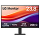 LG 23.8" LED 24U421A-B Ecran PC Full HD 1080p - 1920 x 1080 pixels - 5 ms (gris à gris) - 16/9 - Dalle VA incurvée - 100 Hz - HDR10 - HDMI/USB-C - Noir