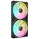 Corsair iCUE LINK LX140 RGB Dual Pack (Noir) 2x Ventilateurs de boîtier 140 mm RGB PWM + hub système Corsair iCUE LINK