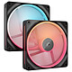 Corsair iCUE LINK LX140-R RGB Dual Pack (Noir) 2x Ventilateurs de boîtier 140 mm RGB PWM à rotation inversée + hub système Corsair iCUE LINK
