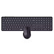 Rapoo 9810M Black 2.4GHz Bluetooth/RF wireless keyboard and mouse bundle with slim keyboard and 2400 DPI mouse with programmable buttons