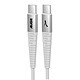 Akashi Câble Alu & Tressé USB-C vers USB-C (Blanc) Câble de chargement et synchronisation USB-C vers USB-C