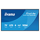 iiyama 75" LED - ProLite LH7575UHS-B2AG 3840 x 2160 pixel 16:9 - IPS - Pannello opaco, Haze 25% - 1200:1 - 500 cd/m² - 8 ms - Android OS - HDMI/DisplayPort - Ethernet - Wi-Fi - USB - Altoparlanti integrati 2x 10 W - 24/7 - Nero