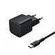 Belkin BoostCharge Chargeur secteur USB-C (25 W) + Câble USB-C vers USB-C (Noir) Chargeur secteur USB-C 25 W compact certifié USB-IF et Apple MFi