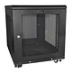 StarTech.com Armoire serveur 12U à 4 montants (RK1233BKM) Coffret 12U - charge utile 450 kg - avec roulettes et pieds de mise à niveau - noir