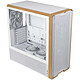 Lian Li LANCOOL 217 - Blanca Caja de media torre con panel frontal de malla, panel de cristal templado y 5 ventiladores preinstalados - Compatible con placas base con conectores traseros