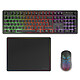 Mars Gaming MCPWX (Noir) Ensemble clavier/souris/tapis -  RF 2.4 GHz - interrupteurs méca-membranes  - capteur optique 3200 dpi - rétroéclairage RGB - AZERTY, Français