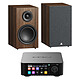 EverSolo Play + Triangle Elara LN01 Castaño AK4493SEQ Receptor HiFi/reproductor de audio en red AKM con DAC de 32 bits, Bluetooth, Ethernet, DLNA, HDMI ARC, USB-A 3.0 + altavoz compacto de estantería Bass-Reflex de 50 W (pareja)