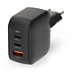 Cargador de pared Nedis 70W USB + 2x USB-C GaN PD3.0 (Negro) Cargador de pared USB + 2x USB-C 70W GaN compatible con Power Delivery y carga rápida
