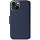 DECODED Etui en cuir pour iPhone 14 Plus Bleu Etui folio en cuir avec rabat pour iPhone 14 Plus (compatible MagSafe)