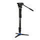 Benro S PRO A48F Kit monopode vidéo en aluminium, 4 sections, avec base mini trépied et tête S4PRO, ouverture des jambes par clapet - charge 4 Kg