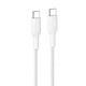 Cable Belkin BoostCharge Pro USB-C a USB-C de 240 W - Reforzado (Blanco) - 2 m Cable de carga y sincronización de 2 m USB-C a USB-C 240 W con funda trenzada - Blanco