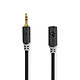 Nedis câble audio rallonge stéréo jack 3.5 mm M/F plaqué or (3 mètres) Anthracite Cordon audio rallonge - stéréo jack 3.5 mm - mâle/femelle - connecteurs plaqués or - rond - 3 mètres