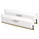 Crucial Pro DDR5 Overclocking 64 Go (2 x 32 Go) 6000 MHz CL40 Blanc Kit Dual Channel 2 barrettes de RAM DDR5 PC5-48000 - CP2K32G60C40U5W