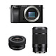 Sony Alpha 6100 + 16-50mm + 55-210mm Appareil photo hybride 24.2 MP - ISO 32000 - Ecran LCD 3" tactile et inclinable - Viseur OLED - Vidéo 4K Ultra HD - Wi-Fi/Bluetooth/NFC + Objectif E PZ 16-50mm f/3.5-5.6 OSS + Objectif E 55-210mm f/4.5-6.3 OSS
