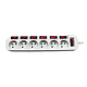 Dexlan 6-socket power strip with switches (White) 6-socket power strip with individual switches