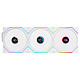Lian Li Uni Fan TL LCD Wireless 120 Reverse Blade (blanc) - Pack de 3 - Lot de 3 ventilateurs LED ARGB 120 mm