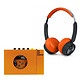 We Are Rewind Lecteur Cassette Serge Orange + Muse M-271 Orange Lecteur de cassettes audio + Casque stéréo supra-auriculaire fermé sans fil - Bluetooth 5.4 - Commandes - Autonomie 65h - USB-C