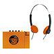 We Are Rewind Lecteur Cassette Serge Orange + Muse M-206 CF Orange Lecteur de cassettes audio + Casque stéréo supra-auriculaire fermé filaire - Jack/USB-C