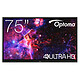 Optoma 3753RK Ecran interactif tactile 75" - 4K UHD - Dalle mate, Haze 25% - 6 ms - 450 cd/m² - HDMI/USB-C - Wi-Fi/Bluetooth/Gigabit Ethernet - Stockage 64 Go - Slot OPS - Certification Google EDLA - Son 2.0 20 Watts