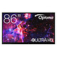 Optoma 3853RK Ecran interactif tactile 86" - 4K UHD - Dalle mate, Haze 25% - 6 ms - 450 cd/m² - HDMI/USB-C - Wi-Fi/Bluetooth/Gigabit Ethernet - Stockage 64 Go - Slot OPS - Certification Google EDLA - Son 2.0 20 Watts