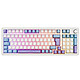 The G-Lab Keyz Elite 400 (Blanc/Bleu) Clavier gaming sans fil -  format 96% - Bluetooth/RF2.4 GHz/Filaire - interrupteurs linéaire pré-lubrifiés - rétroéclairage RGB - AZERTY, Français