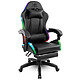Spirit of Gamer Sirius RGB Siège en similicuir pour gamer - Dossier réglable à 135° - Accoudoirs fixes - Repose jambes - RGB - Poids maximal 120 kg