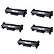 Multipack Compatible Brother TN-2420 (5x noir) Pack de 5 toners noir compatibles Brother TN-2420 (3000 pages à 5%)