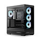 Aerocool P500B DIGI (Noir) Boîtier Moyen Tour avec fenêtre et façade en verre trempé, écran LED et ventilateur ARGB