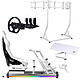 Paquete Thermaltake Simracing (blanco) Cabina con asiento de carreras Thermaltake GR500 + volante de carreras Thermaltake G6 + soporte Thermaltake para 3 pantallas + bandeja Thermaltake para teclado y ratón