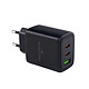Bluestork 65W Compact Charger (Noir) Chargeur USB-C et USB-A 65W Power Delivery + câble USB-C vers USB-C