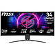MSI 34" LED - MPG 346CQRF X24 Pantalla PC UltraWide WQHD - 3440 x 1440 píxeles - 0,5 ms (gris a gris) - 21/9 - Panel VA curvo - 240 Hz - DisplayHDR 400 - Adaptive-Sync - HDMI/DisplayPort/USB-C - Altura ajustable - Negro