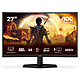 AOC 27" LED - C27G42E Ecran PC Full HD 1080p - 1920 x 1080 pixels - 0.5 ms (MPRT) - 16/9 - Dalle VA incurvée - 180 Hz - HDR10 - Adaptive Sync - DisplayPort/HDMI - Noir