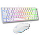 The G-Lab Combo Hydro (Blanc) Ensemble clavier/souris gamer - format 60% - interrupteurs à membrane - capteur optique 7200 dpi - rétroéclairage 7 couleurs - AZERTY, Français
