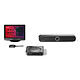 Barco ClickShare Hub Core + Sennheiser TeamConnect Bar S + 1x ClickShare Gen5 Button USB-C Système de conférence modulaire sans fil haute qualité avec caméra 4K UHD avec fonctionnalités IA + panneau de contrôle et 1 bouton de conférence - Certification Microsoft Teams Rooms