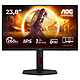 AOC 23.8" LED - 24G4ZR Ecran PC Full HD 1080p - 1920 x 1080 pixels - 1 ms (gris à gris) - 16/9 - Dalle Fast IPS - 240 Hz (260 Hz OC) - HDR10 - Adaptive Sync / G-SYNC Compatible - DisplayPort/HDMI - Pivot - Noir