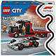 LEGO City 60493 Camion F1 con auto da corsa Audi F1 Giocattolo Auto - Modello con 3 minifigure e funzione di carico - Idea regalo per ragazzi dai 7 anni in su e appassionati di sport motoristici