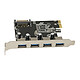 DeLock Carte Contrôleur PCI Express vers 4 ports USB 3.0 Carte contrôleur PCI-Express 2.0 x1 avec 4 ports USB 3.0 externe