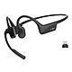 Shokz OpenComm2 UC - USB-C (Noir) Casque tour de cou sans fil à conduction osseuse - conception ouverte - Bluetooth 5.1 - microphone antibruit - certification IP55 - dongle sans fil Loop120 USB-C - certifié UC