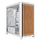 Corsair Frame 4000D RS Wood (Blanc) Boîtier Moyen Tour avec panneau en verre trempé, façade bois + 4 ventilateurs 120 mm