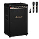 Marshall Bromley 750 Noir + GMU-M200 Noir Enceinte sans fil 500 Watts - Bluetooth 5.3 - Auracast - Autonomie 40h - Conception IP54 - XLR / RCA / jack 6.35 mm / mini-Jack 3.5 mm / USB-C + Pack de 2 Microphones sans fil unidirectionnelle (cardioïde) - avec récepteur sans fil jack 6.3 mm