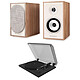 Triangle Borea BR02 CONNECT Chêne Clair + Teac TN-175 Noir Paire d'enceintes bibliothèque actives Bluetooth - 2 x 50 Watts - Phono - HDMI ARC - Optique / Coaxial - USB-B - Sortie SUB + Platine vinyle automatique à entraînement par courroie - 2 vitesses (33-45 trs/min) - Pré-ampli intégré