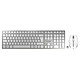 Cherry DW 9100 Slim White/Silver Wireless set (connectivity of your choice: radio or Bluetooth) multimedia keyboard - scissor mechanism switches - flat chiclet-style keys - 2400 dpi optical mouse with 6 buttons - compatible with Windows, tablets and smartphones