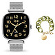 Ice Watch Ice Smart SQ 2.0 1.7 Argent + Bracelet Chaine Opaline Vert OFFERT ! Montre connectée - étanche IP68 - écran tactile AMOLED 1.7" - résolution 336 x 336 pixels - Bluetooth - bracelet milanais + Bracelet chaine OFFERT !