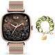 Ice Watch Ice Smart SQ 2.0 1.7 Or/Rose + Bracelet Chaine Opaline Vert OFFERT ! Montre connectée - étanche IP68 - écran tactile AMOLED 1.7" - résolution 336 x 336 pixels - Bluetooth - bracelet milanais + Bracelet chaine OFFERT !